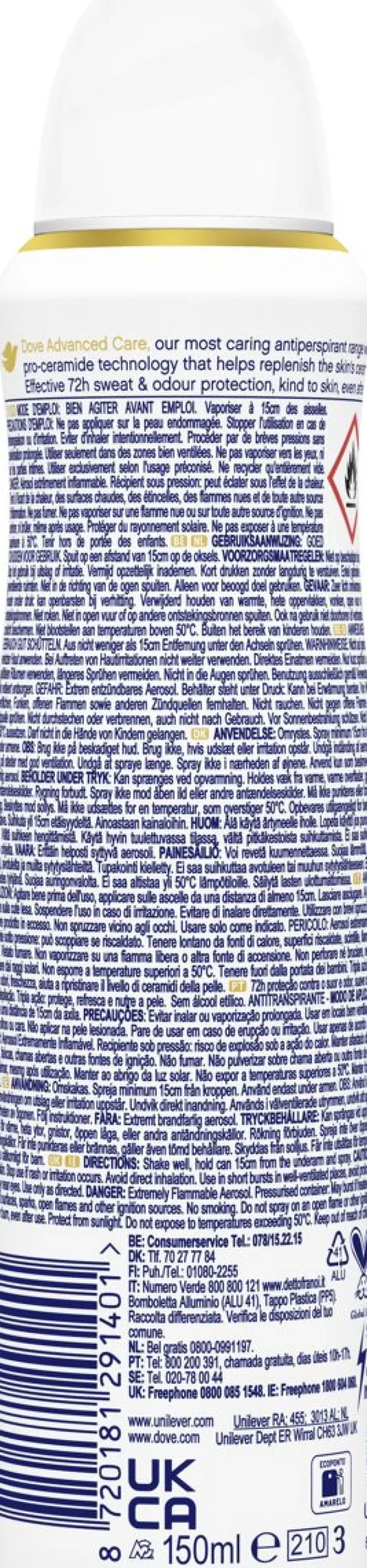 DOVE 72H ADVANCED CARE ACAI&WATERLILY SPRAY 150 ML