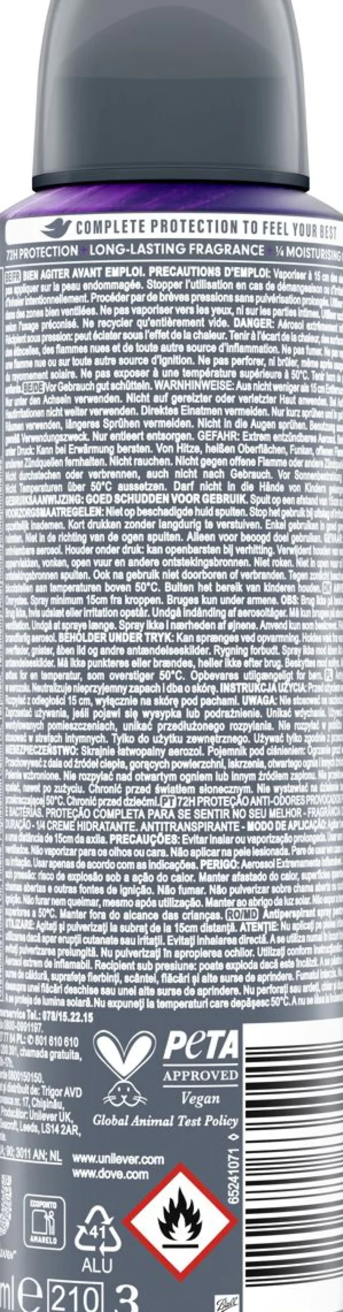 DOVE 72H MEN+CARE SPRAY ADVANCED TOTAL COMFORT 150 ML