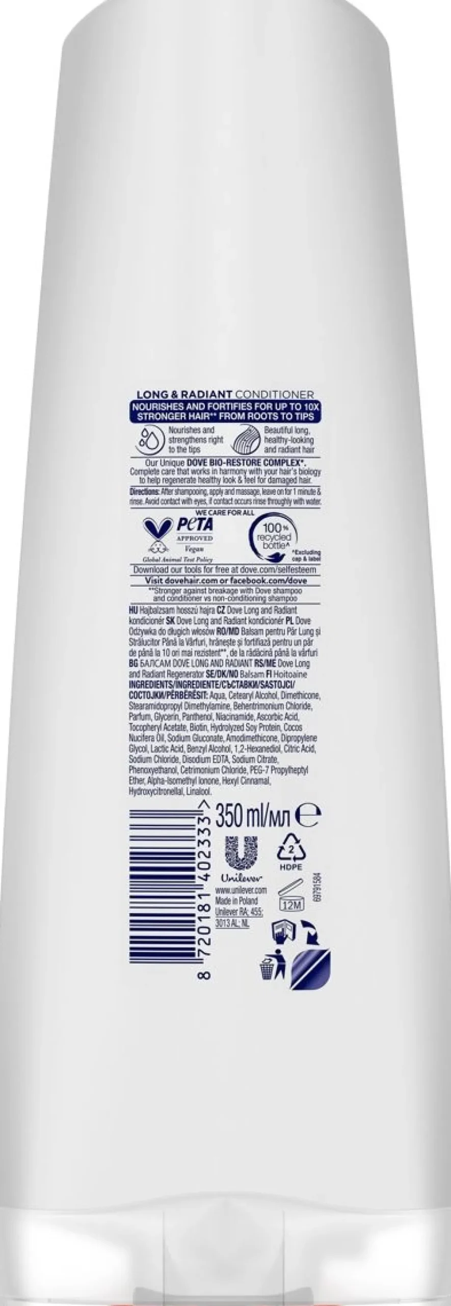 DOVE LONG&RADIENT CONDITIONER 350 ML