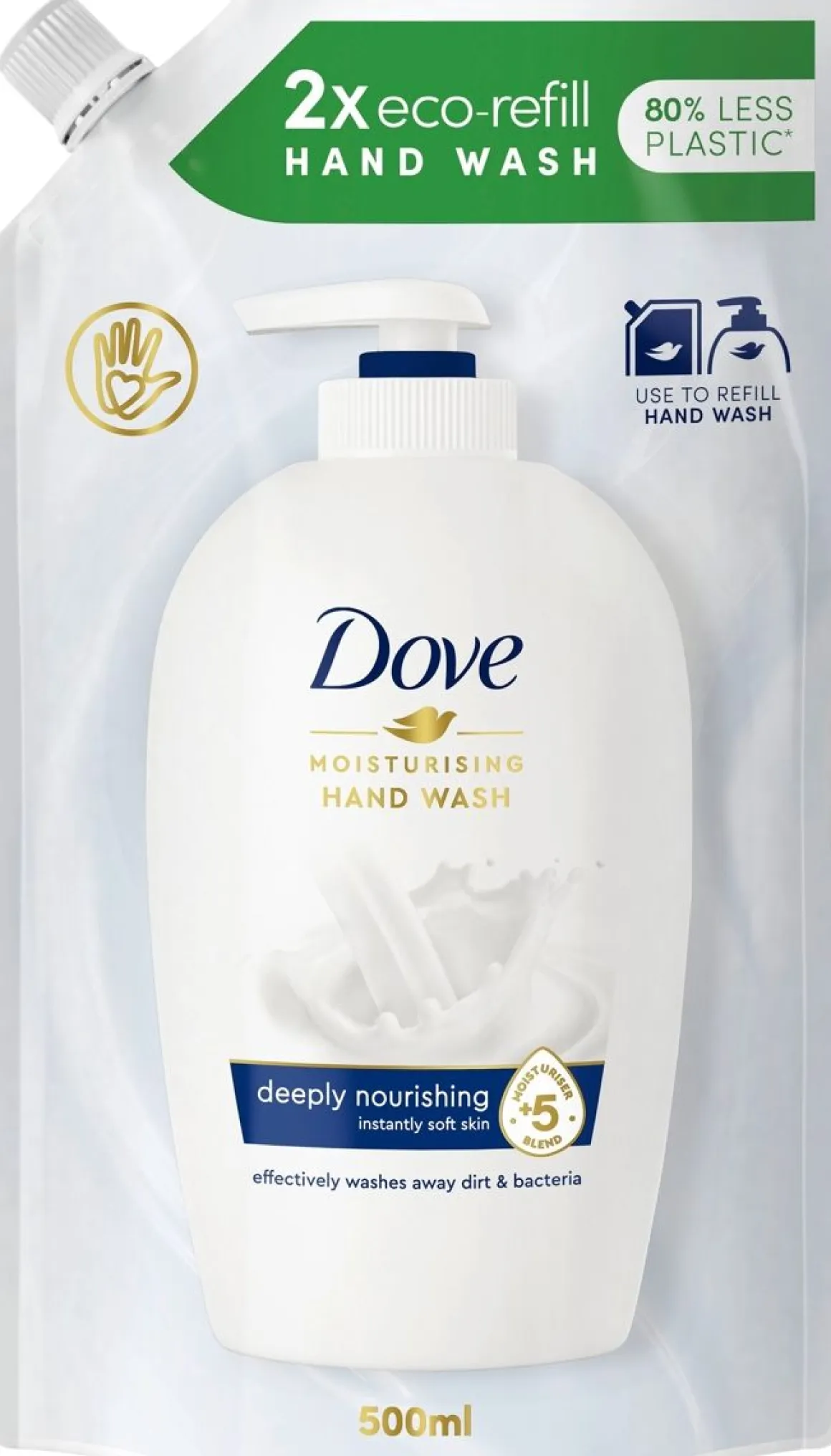 DOVE BEAUTY CREAM WASH KÄSISAIPPUA TÄYTTÖPAKKAUS 500 ML