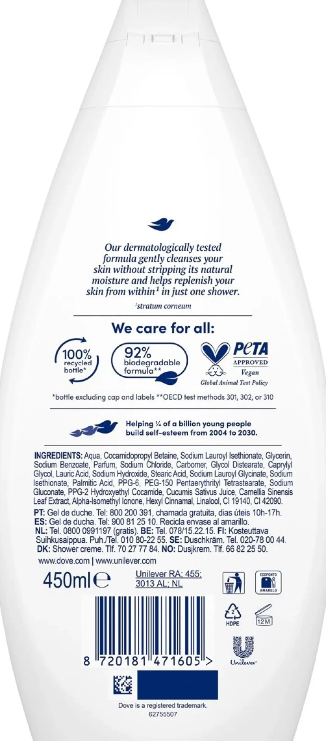 DOVE ESSENTIAL FRESH CARE SUIHKUSAIPPUA 450 ML