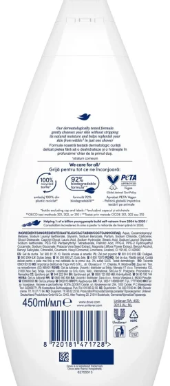DOVE  ESSENTIAL GENTLE PAMPER SUIHKUSAIPPUA 450 ML
