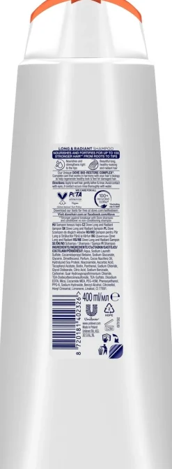 DOVE LONG&RADIENT SHAMPOO  400 ML