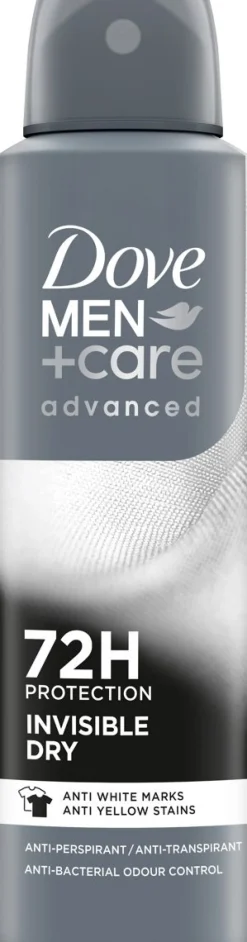 DOVE MEN+CARE SPRAY ADVANCED INVISIBLE DRY 150 ML