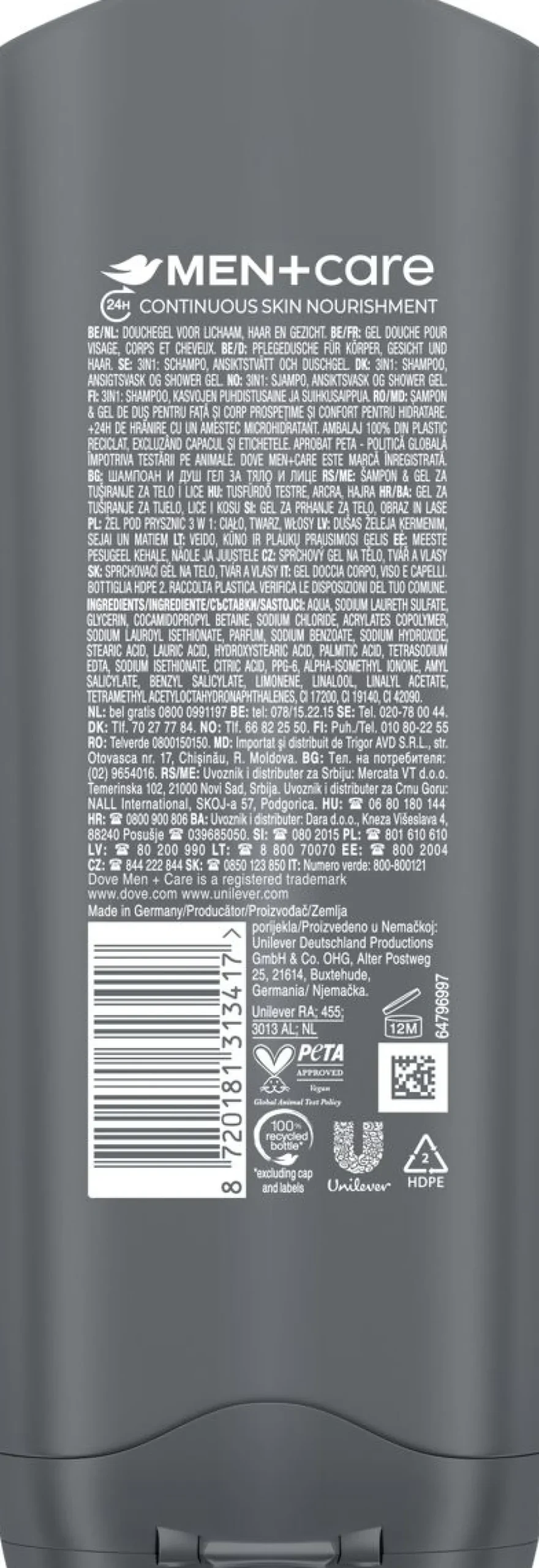 DOVE MEN+CARE SUIHKUSAIPPUA CLEAN COMFORT 250 ML