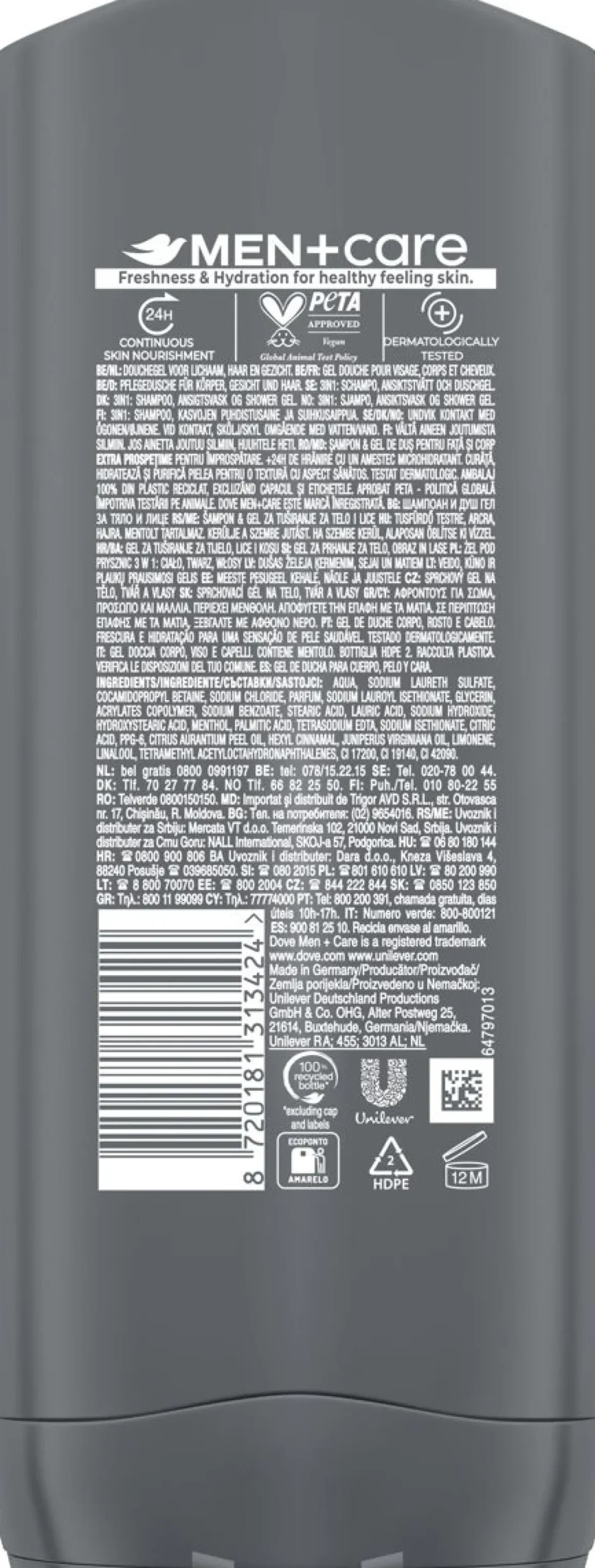 DOVE MEN+CARE SUIHKUSAIPPUA EXTRA FRESH 400 ML