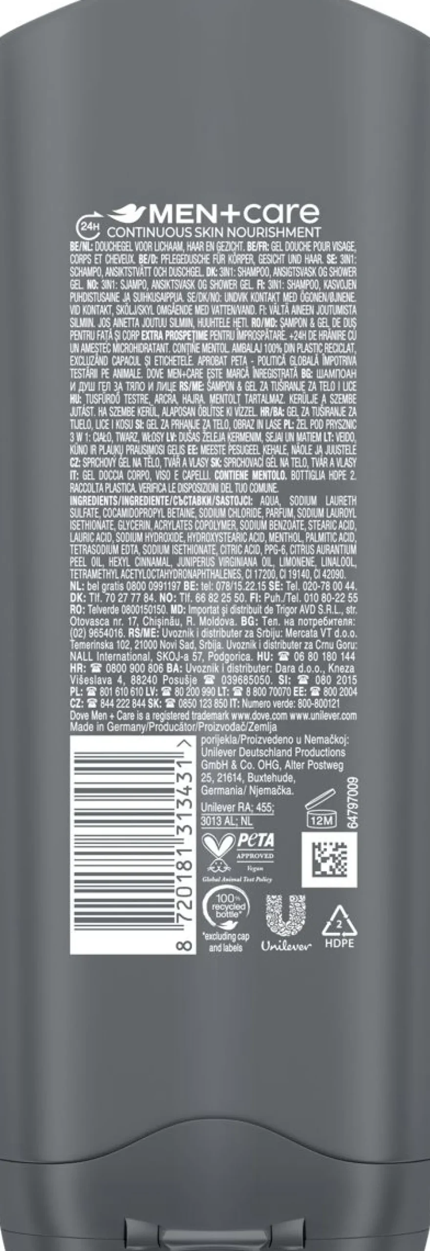 DOVE MEN+CARE SUIHKUSAIPPUA EXTRA FRESH 250 ML