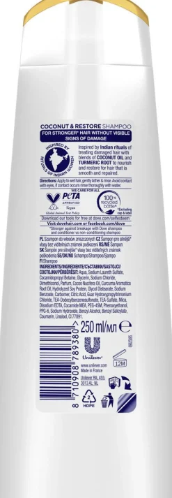 DOVE NOURISHING SECRETS RESTORING RITUAL SHAMPOO 250 ML