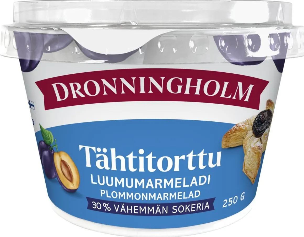 DRONNINGHOLM TÄHTITORTTU LUUMUMARMELADI VÄHEMMÄN SOKERIA 250