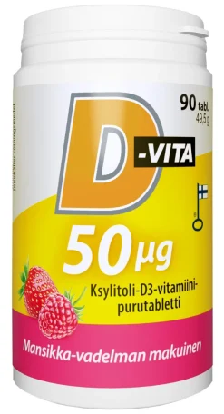 D-VITA 50  G MANSIKKA-VADELMA 90 KPL