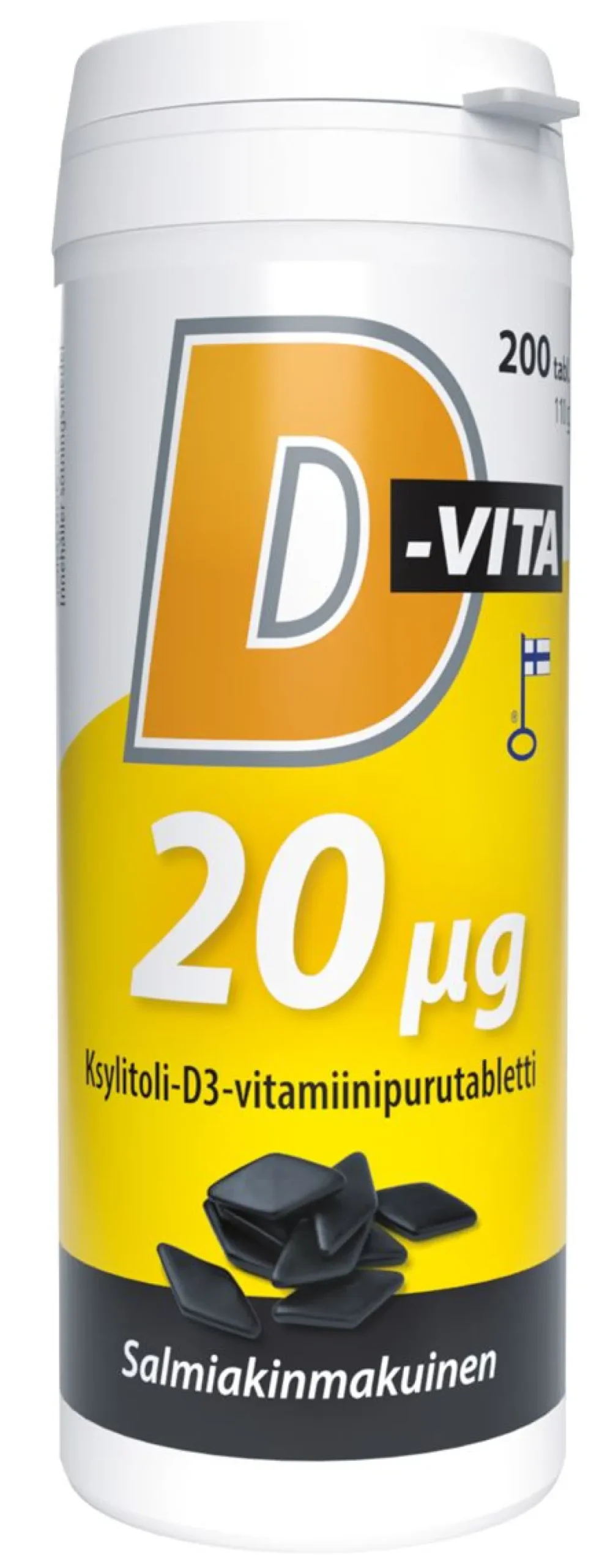 D-VITA 20 MIKROGR. SALMIAKINMAKU 200 KPL