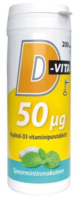 D-VITA 50 MIKROGR. SPEARMINT 200 KPL