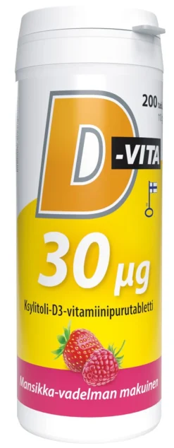 D-VITA 30 MIKROGR. MANSIKKA- VADELMANMAKU 200 KPL