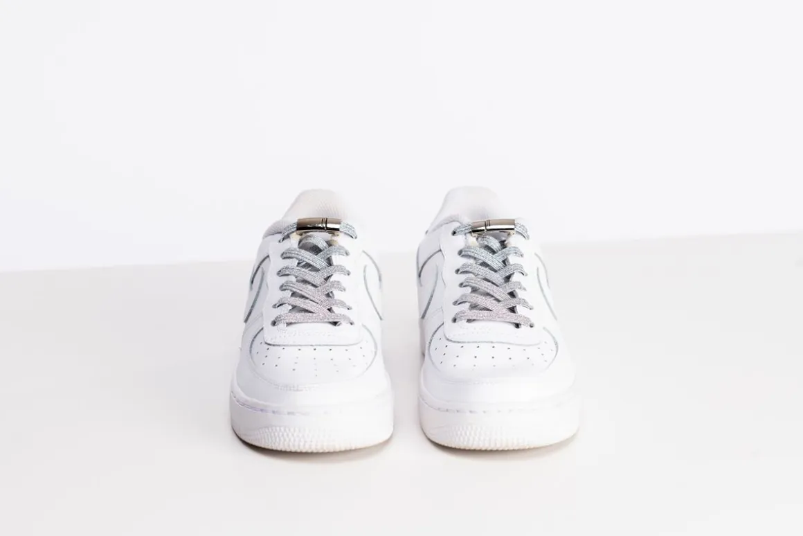 EEZYBEEZY VENYVÄT KENGÄNNAUHAT SILVER GLITTER
