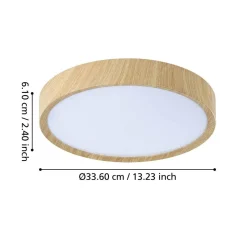 EGLO KYLPYHUONEKATTOVALAISIN MUSURITA LED 14,6W PUU/VALKOINEN