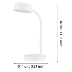 EGLO PÖYTÄVALAISIN CABALES VALKOINEN 34CM