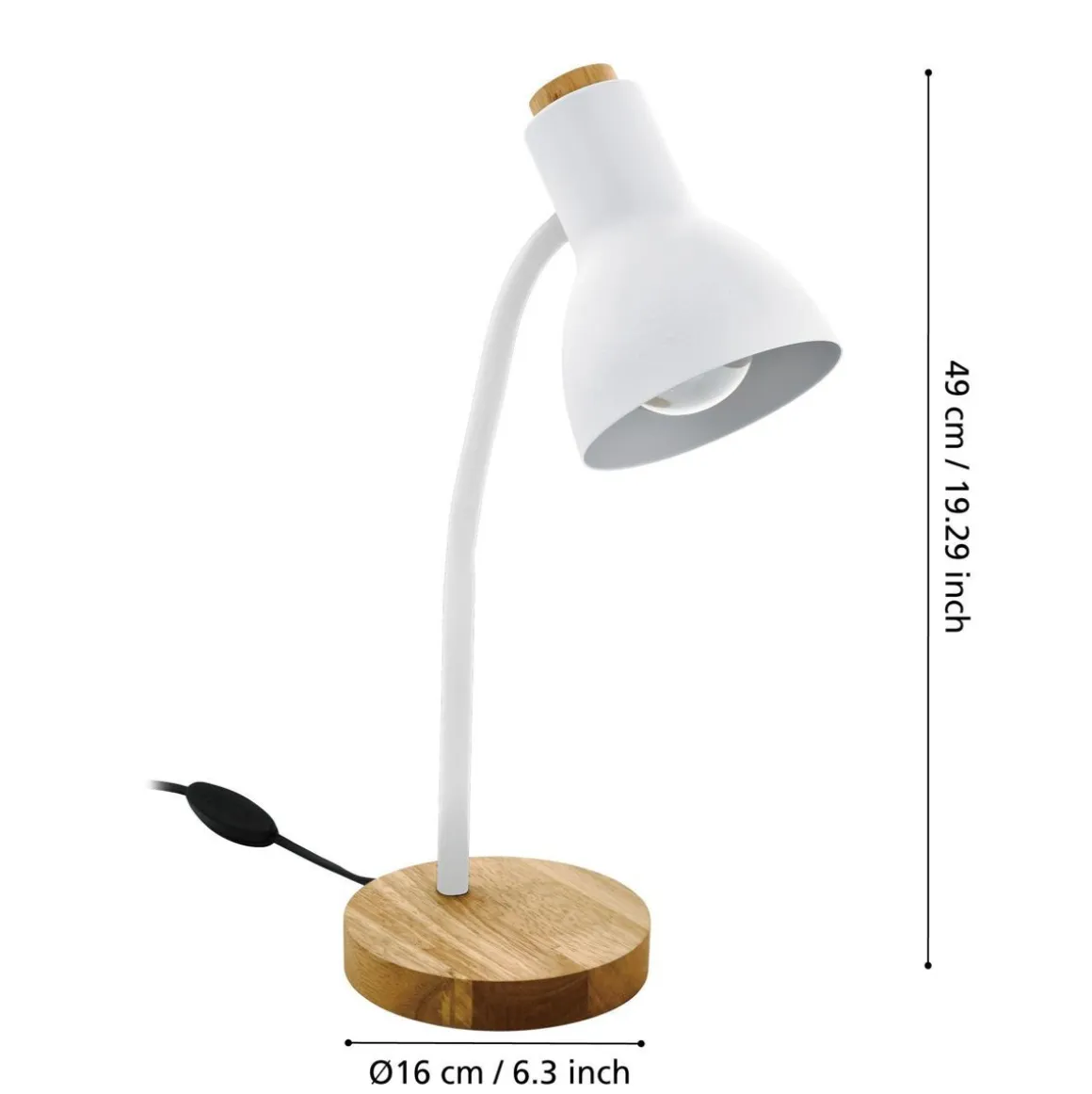 EGLO PÖYTÄVALAISIN VERADAL VALKOINEN 49CM