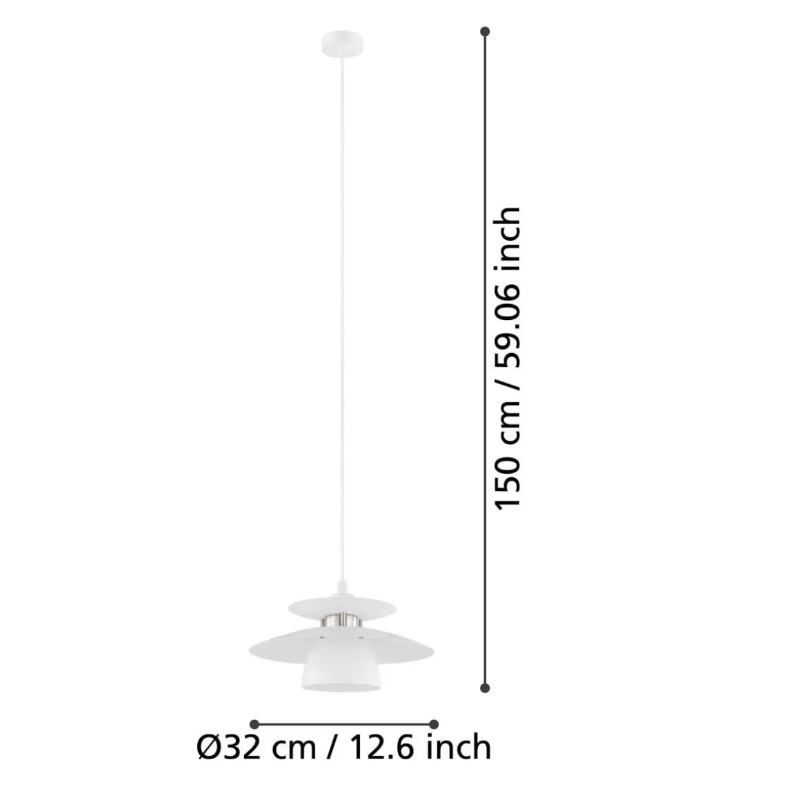 EGLO RIIPPUVALAISIN BRENDA 32CM VALKOINEN