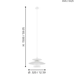 EGLO RIIPPUVALAISIN BRENDA 32CM VALKOINEN