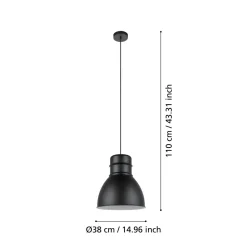 EGLO RIIPPUVALAISIN EBURY MUSTA 38CM