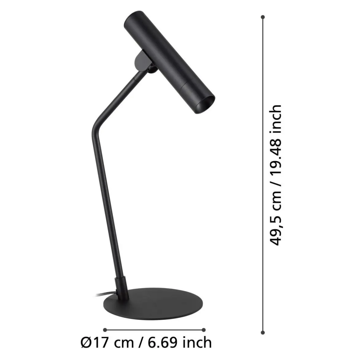 EGLO ALMUDAINA PÖYTÄVALAISIN KORKEUS 49,5CM MUSTA