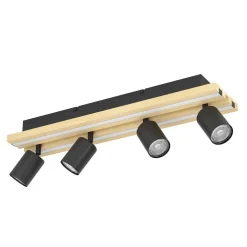 EGLO KATTOSPOTTIVALAISIN GESTEIRA 4-OS LED 33W MUSTA/PUU