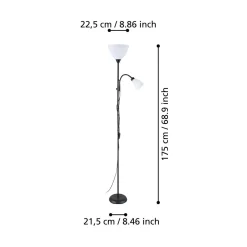EGLO LATTIAVALAISIN MONTANINI-E 176CM E27/E14 MUSTA