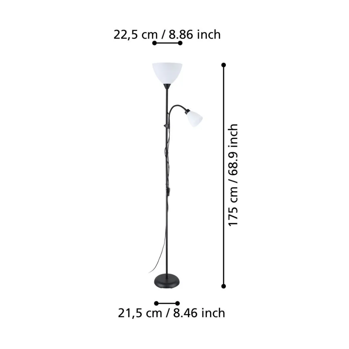 EGLO LATTIAVALAISIN MONTANINI-E 176CM E27/E14 MUSTA