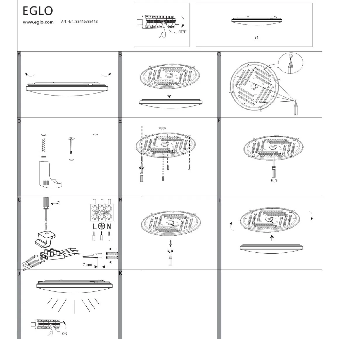 EGLO PLAFONDI FRANIA-S 55CM