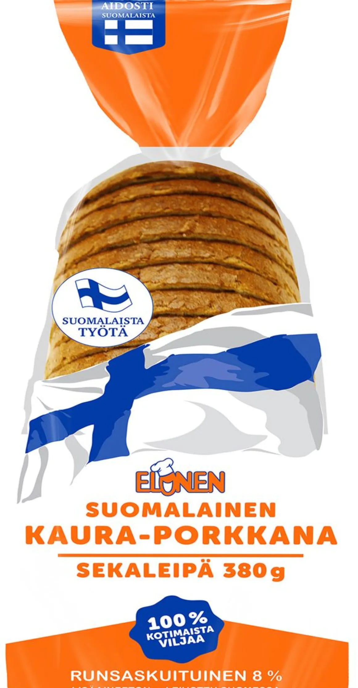 ELOSEN SUOMALAINEN KAURA-PORKKANA SEKALEIPÄ 380 G