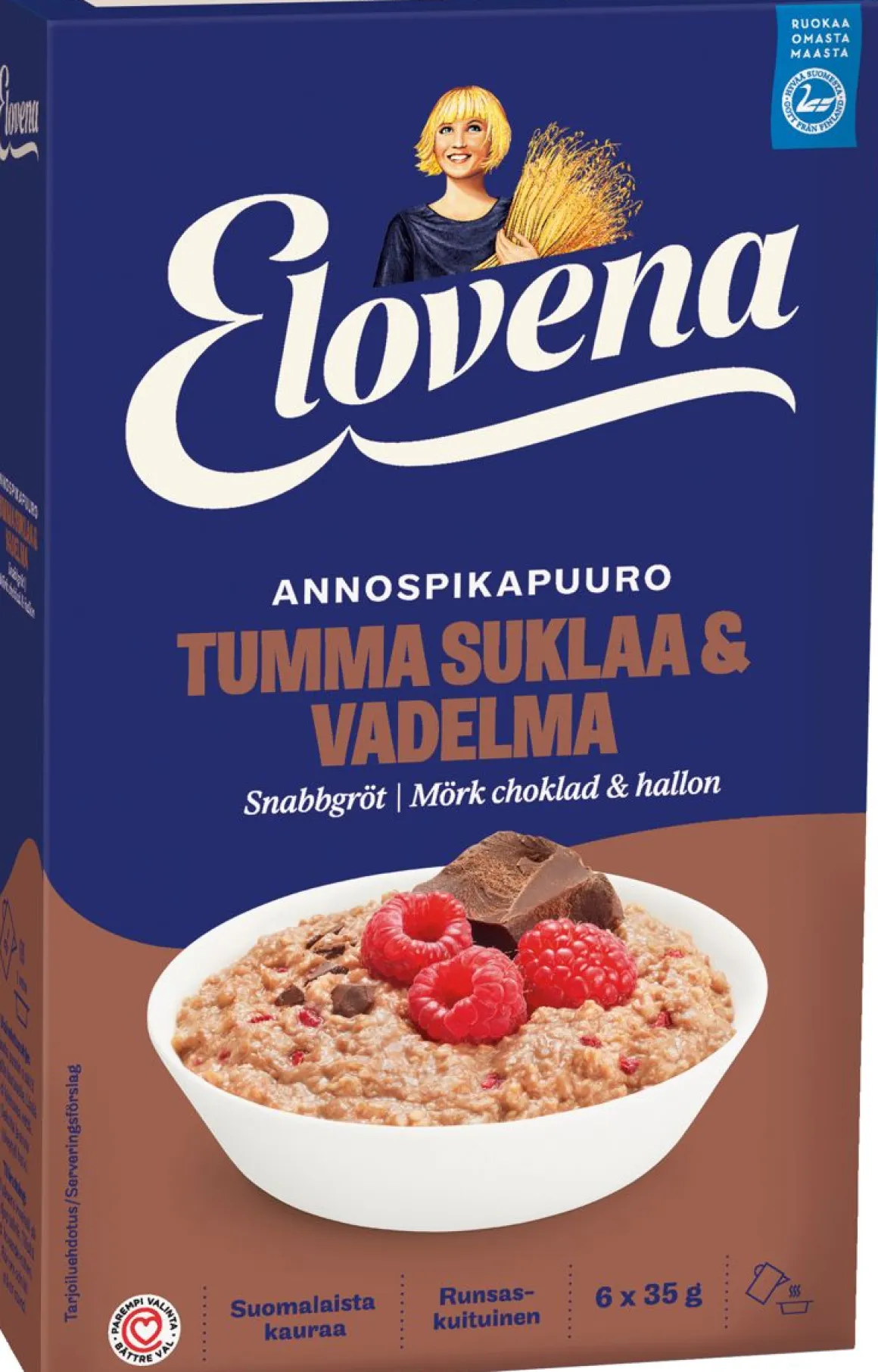 ELOVENA HETKI TUMMA SUKLAA-VADELMA ANNOSPIKAPUURO 210 G