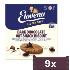 ELOVENA GLUTEENITON VÄLIPALAKAURAKEKSI TUMMA SUKLAA 9X1