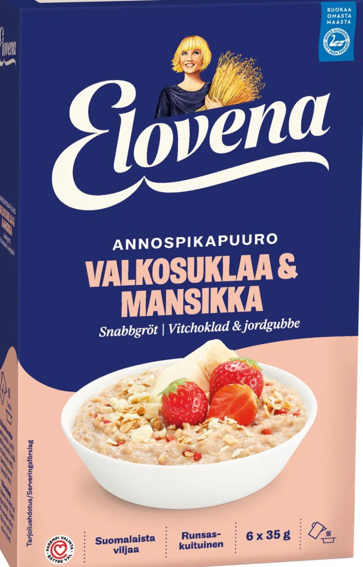 ELOVENA HETKI VALKOSUKLAA-MANSIKKA ANNOSPIKAPUURO 210 G