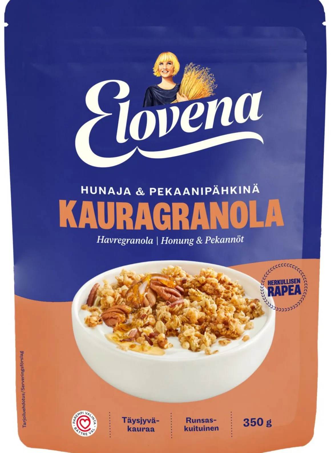 ELOVENA HUNAJA-PEKAANIPÄHKINÄ KAURAGRANOLA 350 G