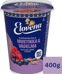ELOVENA KAURAVÄLIPALA MUSTIKKA-VADELMA GTON 400 G