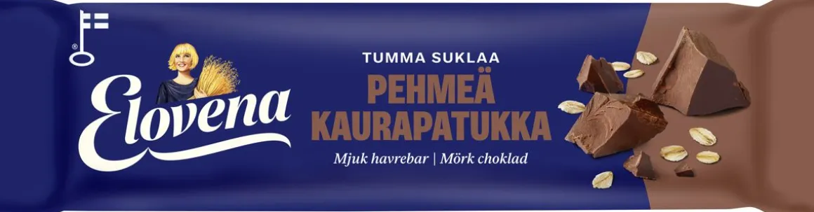 ELOVENA TUMMA SUKLAA PEHMEÄ KAURAPATUKKA 30 G