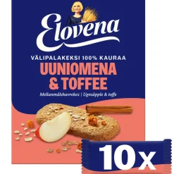 ELOVENA UUNIOMENA&TOFFEE VÄLIPALAKEKSI 100% KAURAA 10KPL 300