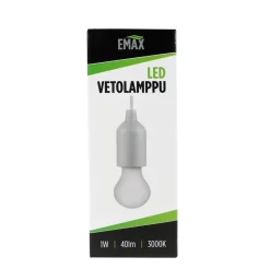 EMAX   VETOLAMPPU 1W VALKOINEN