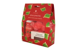 EMENDO JOULUHETKI: JOULUSAUNA 250ML, PUNAINEN PESUKUKKA JA HIMA