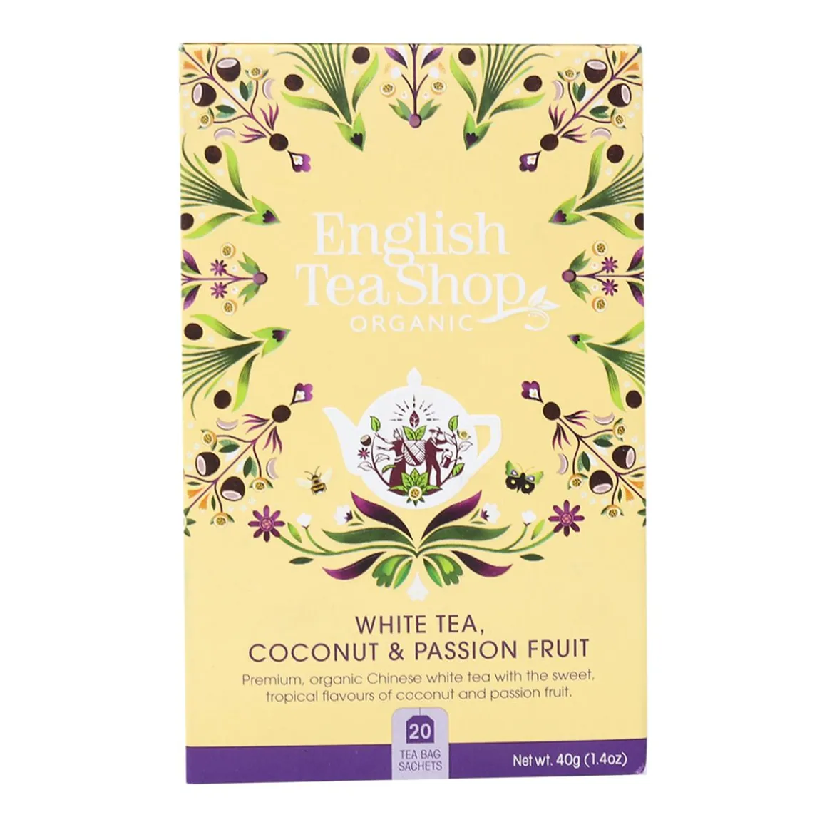 ENGLISH TEA SHOP WHITE TEA, COCONUT & PASSION FRUIT 20 PSS 40 G