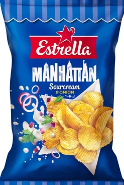 ESTRELLA MANHATTAN SOURCREAM & ONION CHIPS 275 G