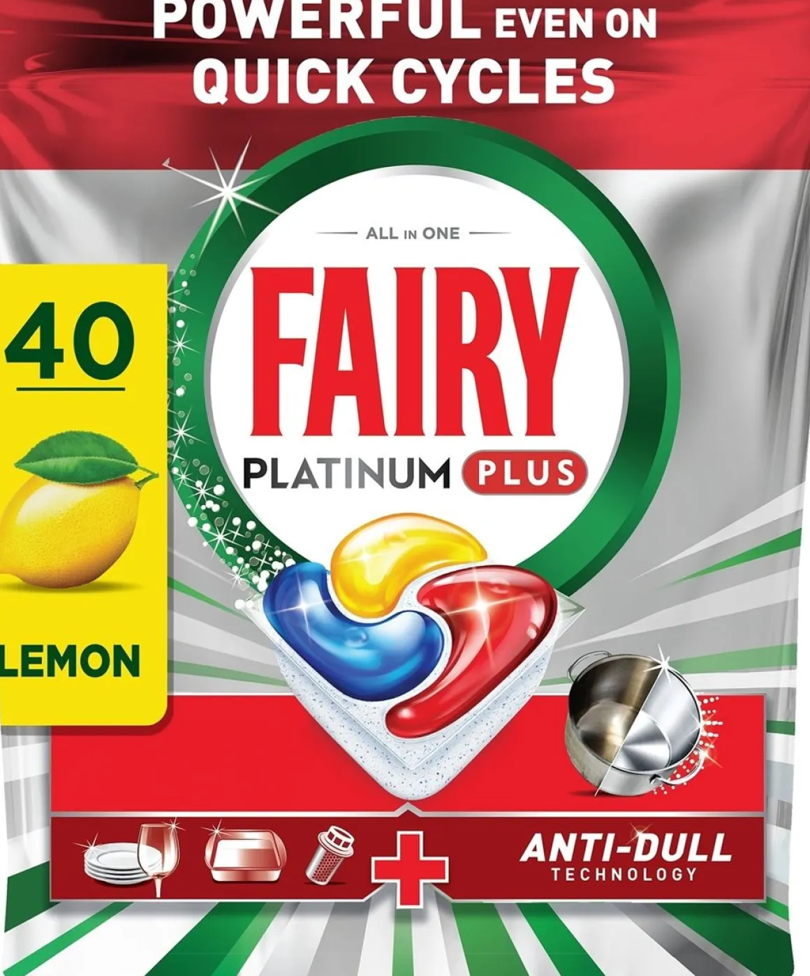 FAIRY PLATINUM PLUS, ALL IN ONE LEMON KONETISKITABLETIT 40 TABL 40