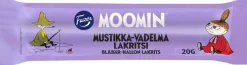 FAZER MOOMIN MUSTIKKA-VADELMA LAKRITSI PATUKKA 20 G