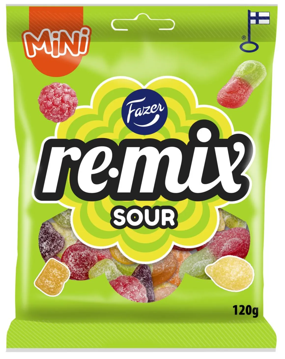 FAZER REMIX MINI SOUR KARKKIPUSSI 120 G