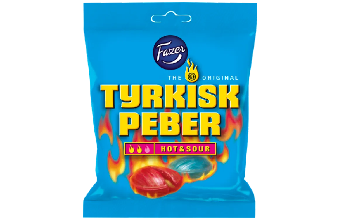 FAZER TYRKISK PEBER HOT&SOUR KARKKIPUSSI 150 G