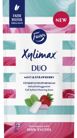 FAZER XYLIMAX MINT AND STRAWBERRY KSYLITOLIPURUKUMI 38g 38 G