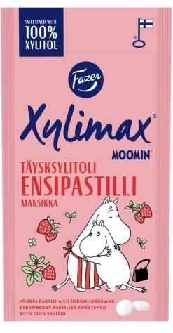 FAZER XYLIMAX MOOMIN MANSIKANMAKUINEN ENSIPASTILLIT 38 G