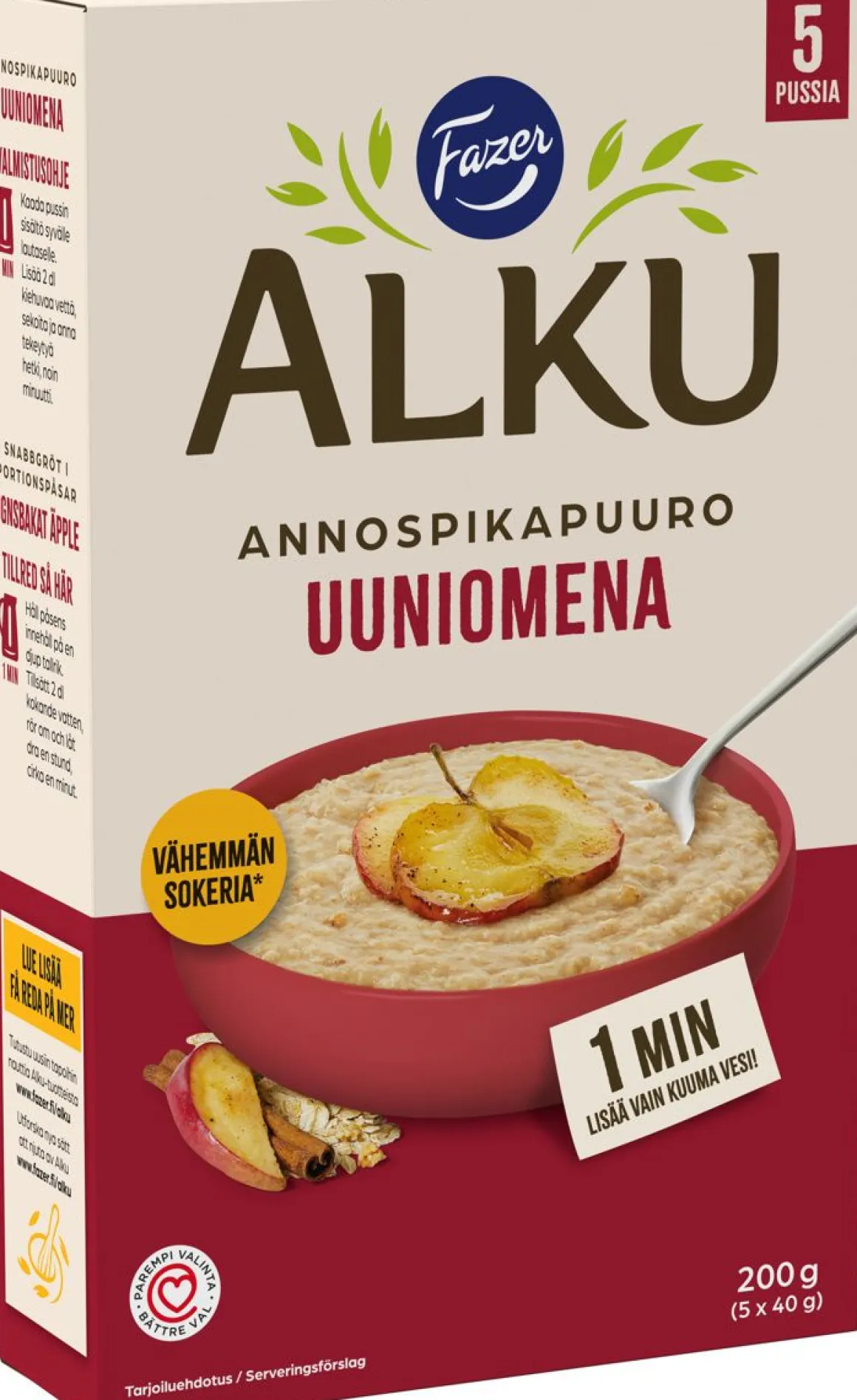 FAZER ALKU ANNOSPIKAPUURO UUNIOMENA 5X40G 200 G