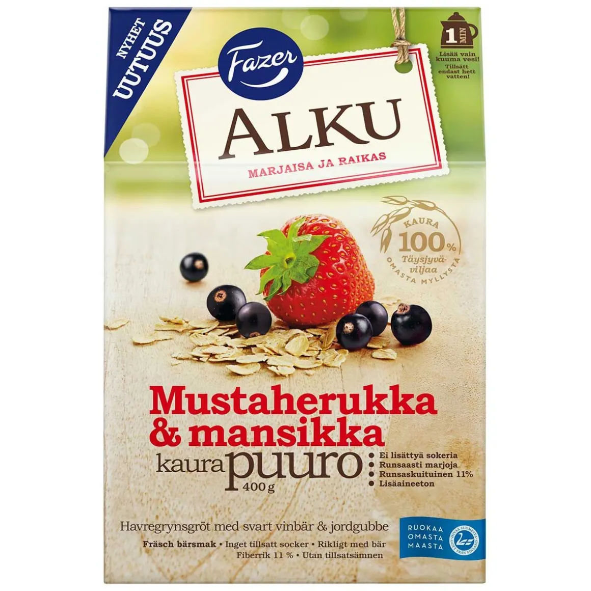 FAZER ALKU MUSTAHERUKKA-MANSIKKA KAURAPUURO 400 G