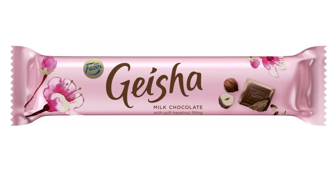 FAZER GEISHA HASSELPÄHKINÄNOUGAT SUKLAAPATUKKA 37 G